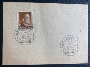 1942 Zakopane General Government Germany Postcard first Day Cover Berg Sports