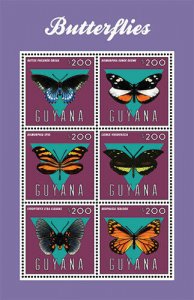 Guyana - 2013 - Butterflies - Sheet Of 6 - MNH