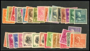 US Stamps # 803-34+839-51 MNH VF ½¢ To $5 Prexy And Coils Scott Value $180.00