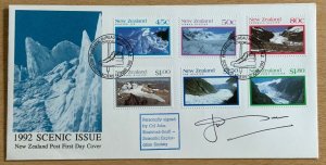 NEW ZEALAND FDC 1992 SCENIC ISSUE SIGNED. NO 8 OF 10 PRODUCED