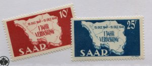 SAAR  201-02   MNH   tiny black adhesion on rev of 202