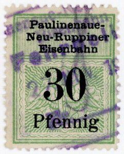 (I.B) Germany Railway : Paulinenaue-Neuruppiner Eisenbahn 30pf