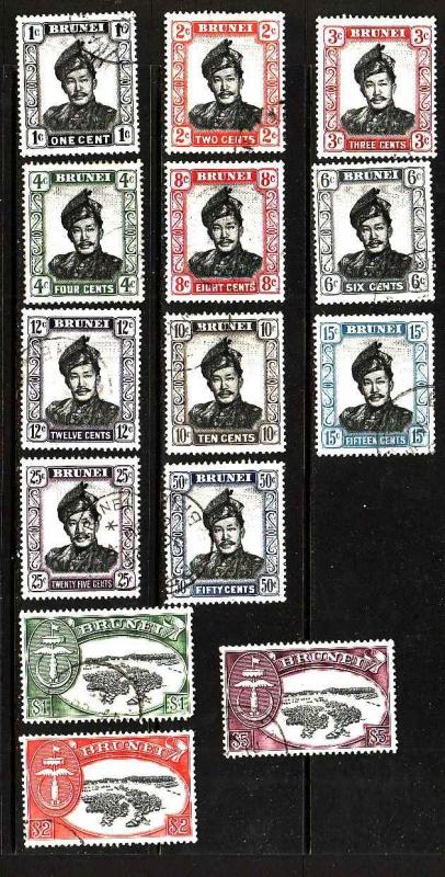 D3-Brunei-Scott#83-96-used set-1952-