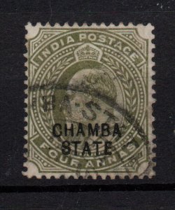 India Chamba State 1904 4A olive good used SG35 WS37309