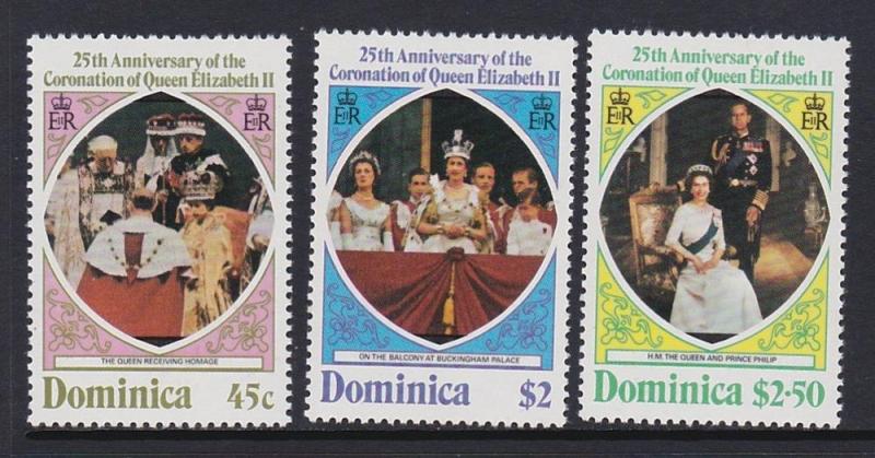 Dominica 1978 Coronation Scott (570-72) MNH