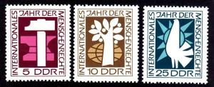 Germany DDR 1009-11 MNH 1968 Right to Work - International Human Rights Year Set