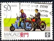 Mode of Transportation, Motorcycles, Vespa, Lambretta, Macau SC#569 used