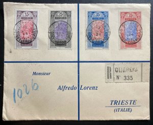 1924 Dubpeka French Guinea Registered Cover To Trieste Italy Sc#91