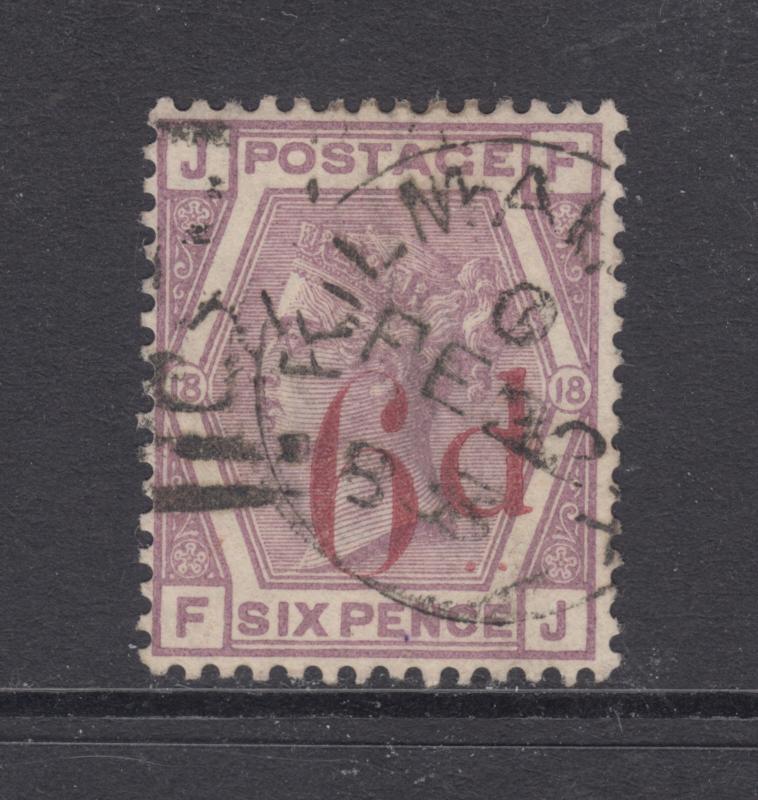 Great Britain Sc 95 used 1886 6p carmine surcharge on 6p Queen Victoria