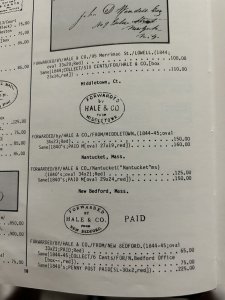 Hale & Co and Bates Express Cover New Bedford MA to Philadelphia PA LV6561