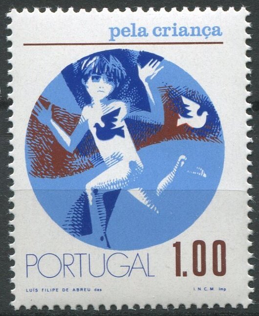 Portugal Sc1177 MNH, 1e ultra & multi, Pela Criança (1973) Europe