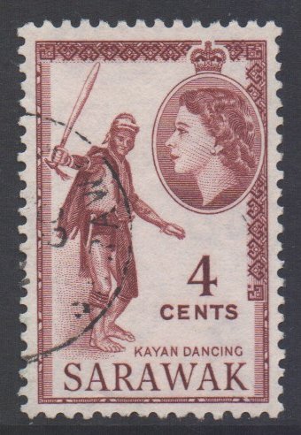 Sarawak Scott 199 - SG190, 1955 Elizabeth II 4c used