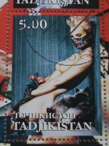 TAJIKISTAN STAMP: THE ART OF OLIVIA  CTO- MNH S/S. MOST DEMAND. VERY RARE