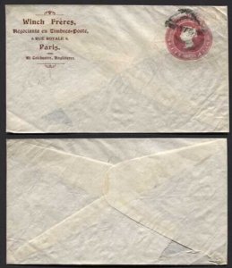 ES22b QV 3d Carmine Stamp Dealers Printed Stamped to Order Envelope USED