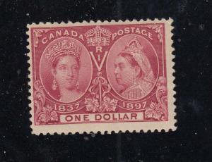 CANADA # 61 MLH $1 LAKE DIAMOND JUBILEE CAT VALUE $900