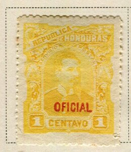 HONDURAS; 1891 early classic Official issue fine Mint hinged 1c. value