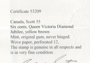 Canada #55 Very Fine Never Hinged **With Certificate**