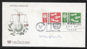 United Nations NY 131-32 Geneva Cachet FDC First Day Cover signed by Designer