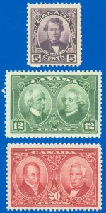 CANADA, SCOTT #146 #147 & #148 Set, Mint-F/VF-NH, Scott CV $75.00! (SK)