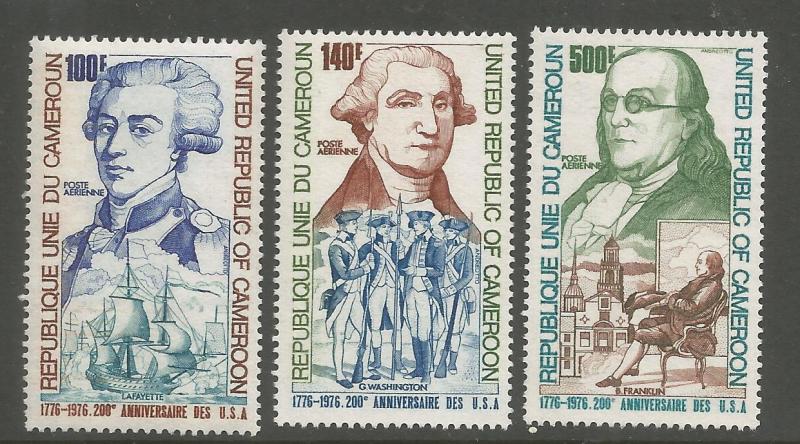 CAMEROUN  C227-C229  MNH,  AMERICAN BICENTENNIAL