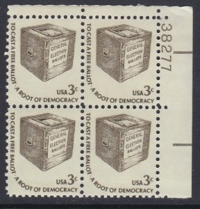1584 Early Ballot Box Plate Block MNH
