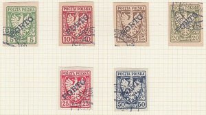 POLAND 1919 Cieszyn local overprint postage dues - 6 used ..................A599