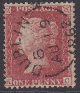 SG 41 1d deep rose-red plate 47. Very fine used with a Dublin, Aug 19th 1862 CDS