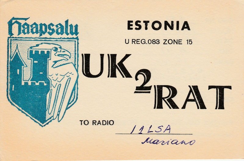 8726 Amateur Radio QSL Card  ESTONIA