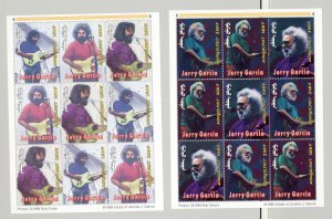 Mongolia #2328A-E Jerry Garcia, Music 5v M/S of 3 Strips of 3