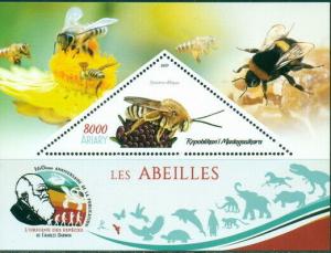 BEES INSECTS FAUNA CHARLES DARWIN MADAGASCAR 2019 MNH STAMP SET 4 SHEETS