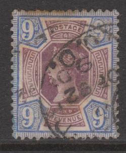Great Britain 1887 QV 9d Jubilee Sc#120 VF Used