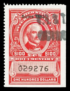 Scott R648 $100.00 1953 Dated Red Revenue Used VF Cat $15