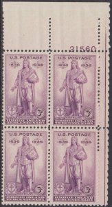 777 3 Cents Rhode Island Tercentenary MNH Plate Block US Stamps F/VF —  Huntington Stamp & Coin Shop