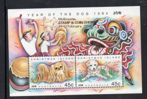 Christmas Island Sc 359c Year of Dog Melbourne stamp sheet mint NH