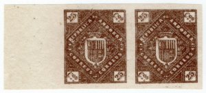 (I.B) Andorra Postal : Arms of The Republic 25c (die proof)