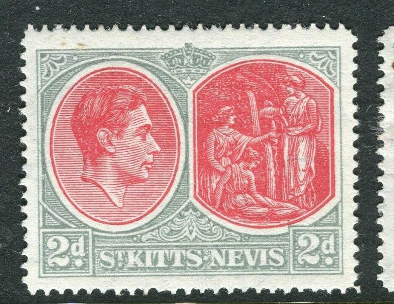 ST. KITTS; 1938 early GVI issue fine Mint hinged Shade of 2d. value