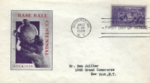 855 3c BASEBALL CENTENNIAL - Ioor #51A cachet