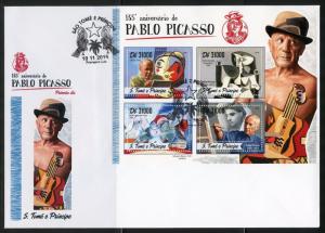 SAO TOME 2016 135th BIRTH ANNIVERSARY PABLO PICASSO SHEET FDC 