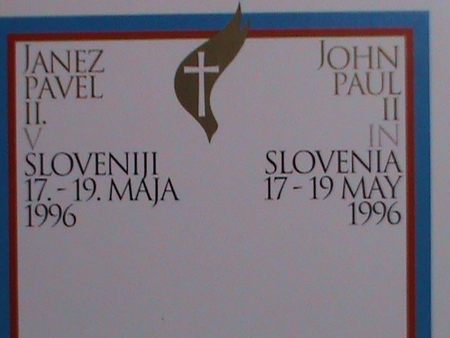 SLOVENIA 1996 SC# 254 VISIT OF POPE JOHN PAUL II MNH S/S VF-HARD TO FIND