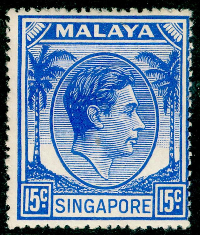 SINGAPORE SG23, 15c ultramarine, M MINT. Cat £24.