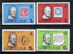 Gibraltar 1979  Roland Hill, Famous People, Stamp on Stamp 4V Set  MNH # 1712