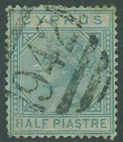 Cyprus SC#11 Queen VIctoria 1/2pi, wmk 1, used