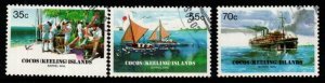 COCOS (KEELING) ISLANDS SG111/3 1984 75TH ANNIV OF COCOS BARREL MAIL FINE USED