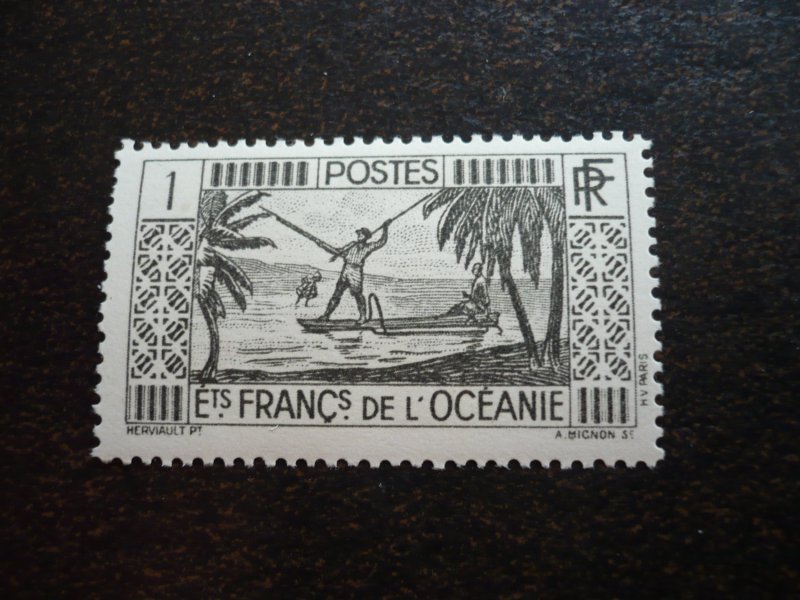 Stamps - French Pacific Ocean - Scott# 80 - Mint Hinged Part Set of 1 Stamp