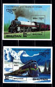 Bhutan 605-06 MNH 1987 Trains souvenir sheets