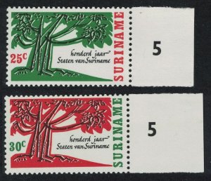 Suriname Parliament 2v Margins 1966 MNH SG#594-595