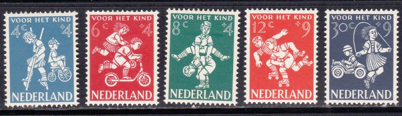 Netherlands # B326-330, Childrens Games, Hinged, 1/3 Cat.