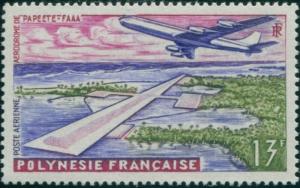 French Polynesia 1960 Sc#C28,SG19 13f Douglas DC-8 Papeete Airport MLH