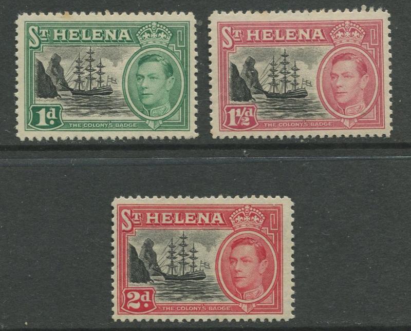 St.Helena - Scott 136-38- KGVI Definitive -1949 - MVLH - Set of 3 Stamp