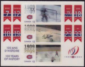 Canada - 2009 - Scott #2340 - MNH Souvenir Sheet - Sport Hockey Canadiens